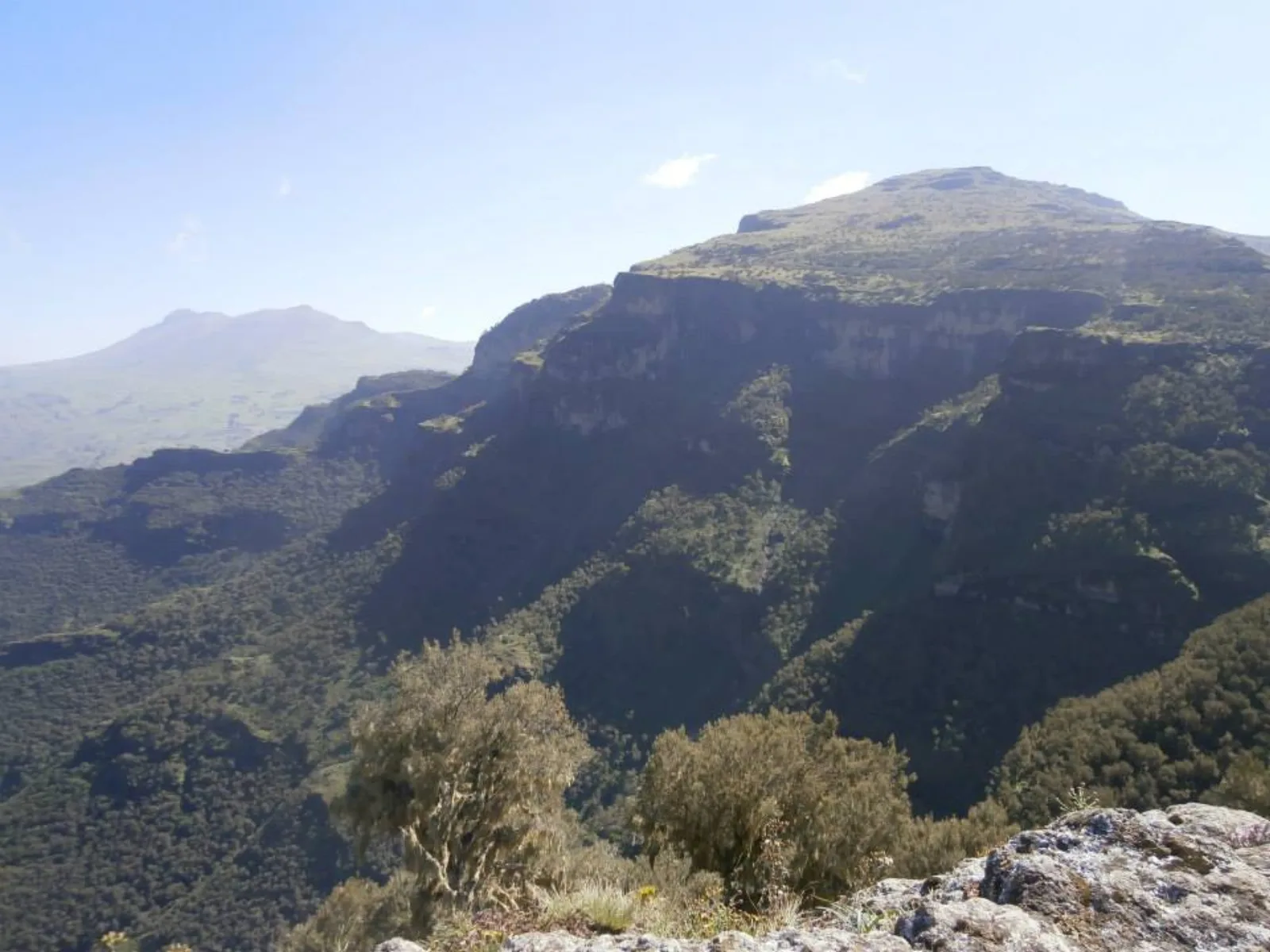 Layered escarpments in Simien Mountains National Park